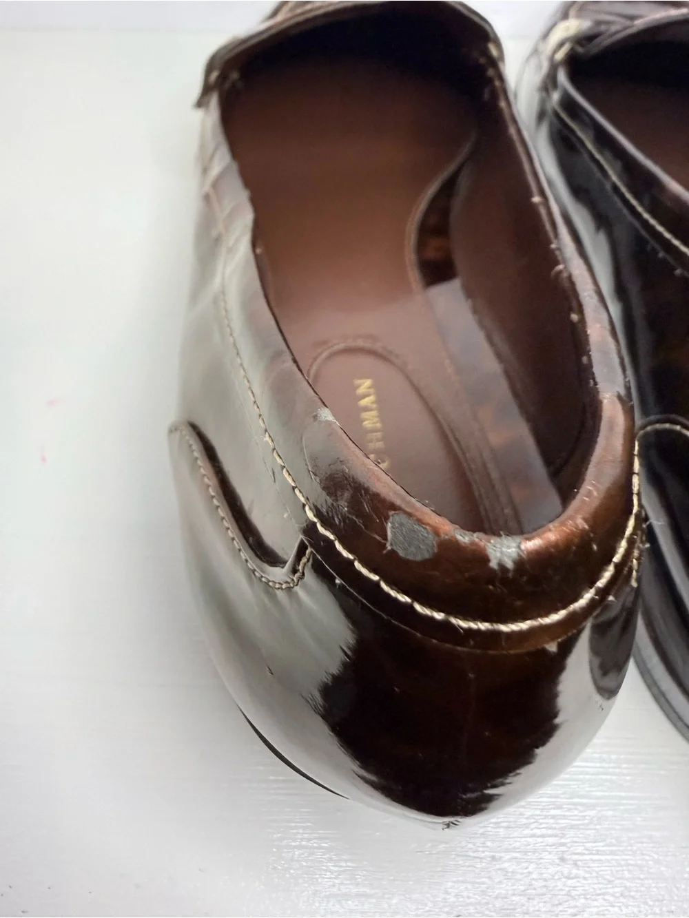 Van Buchman Tortoiseshell Patent Leather Penny Loafers Brown Size 9 M